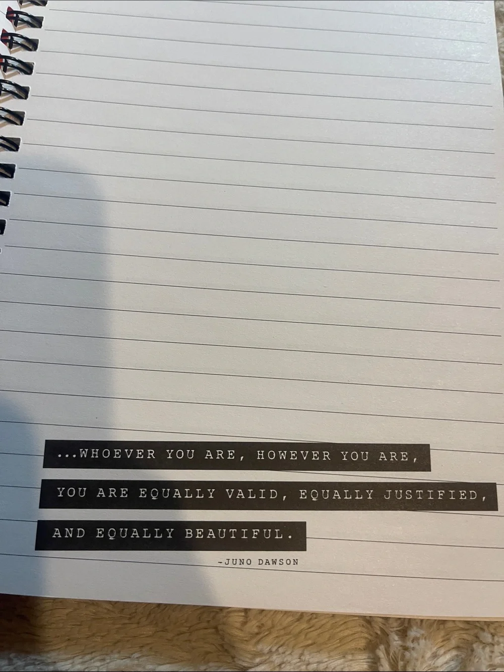 I am deliberate and afraid of nothing journal